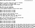 Johnny Cash song: Water From The Wells Of Home, lyrics
