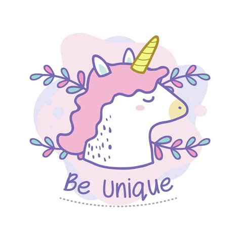 Be Unique Quote Of Cute Unicorn Doodle Baby Shower