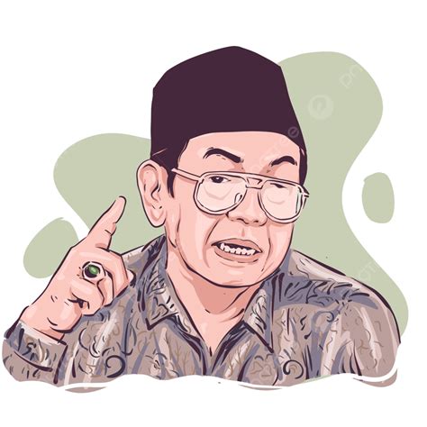 Gusdur Hand Drawing Kyai Haji Adurrahman Wahid Tebu Ireng In Jombang