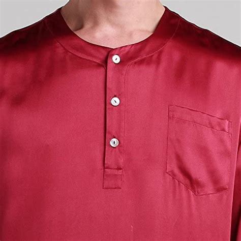 Wholesale Lilysilk Burdundy Silk Nightshirt For Men Luxury Comfortable