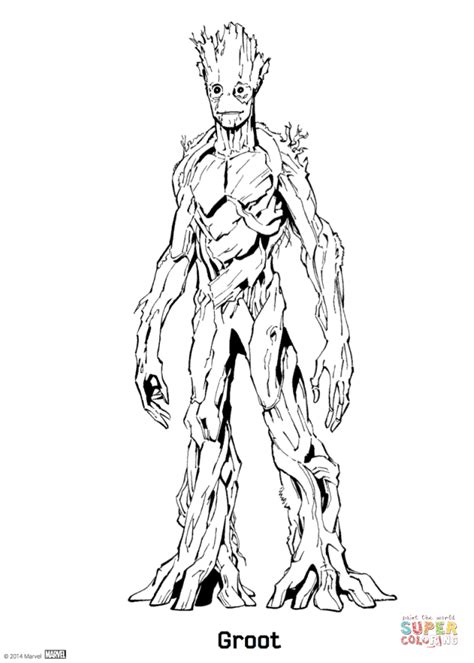 However, these characters come from a 3d movie entitled guardians of the galaxy 2. Groot from Guardians of the Galaxy coloring page | Free ...