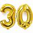 Large Number 30 Gold Balloons 30th Birthday Anniversary Party Foil 