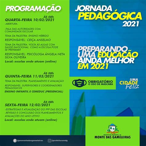 Prefeitura Municipal De Monte Das Gameleiras Programação Para A Semana Pedagógica Do Ano