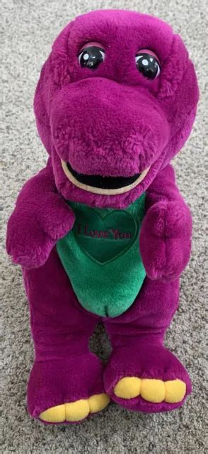 Vintage 90s Lyons Barney Purple Dinosaur Singing Plush 10 I Love You