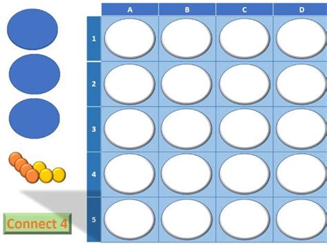 Connect 4 Four In A Row Game Template Teaching Resources