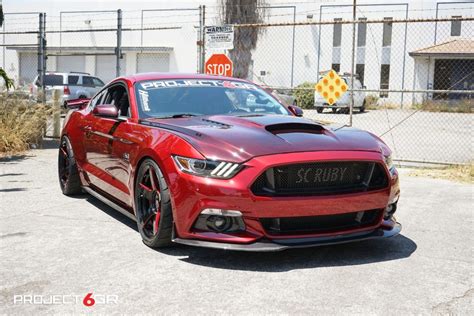 This Ruby Red Ford Mustang Gt Gets New Custom Project 6gr 5 Spoke