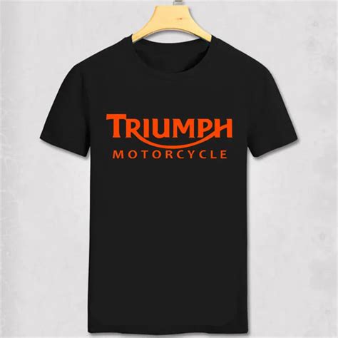 Triumph T Shirt Motorcycle Classic Logo Race Black Basic Tee Shirt