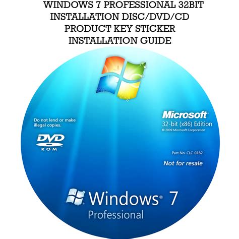 Windows 7 Professional 32 Bit Sp1 1 Coa License Key Dvd Hdd Pc Ebay