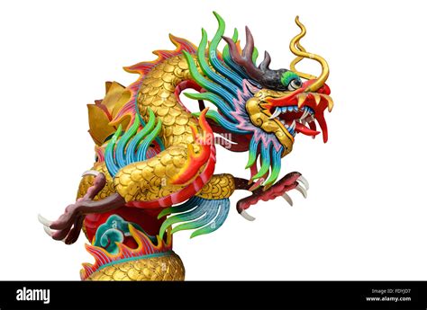 Colorful Chinese Dragon Image On White Backgrounds Stock Photo Alamy
