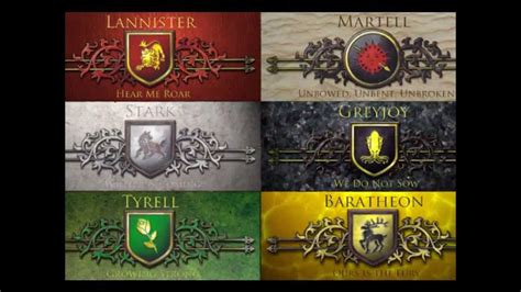 Game Of Thrones Houses Of The Seven Kingdoms Youtube