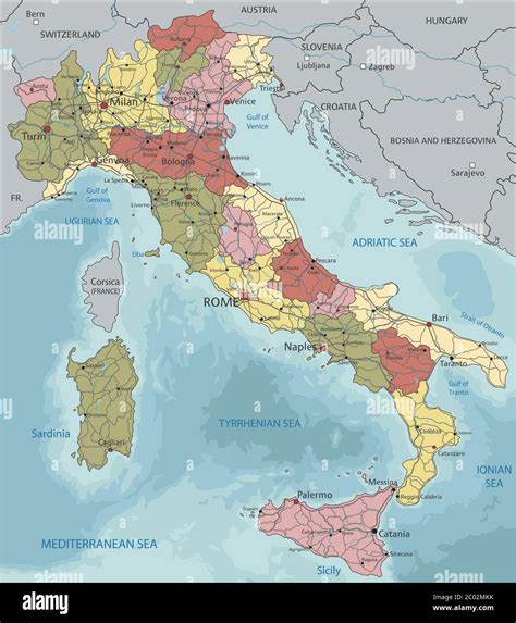 Italy Political Map Immagini E Fotografie Stock Ad Alta Risoluzione Alamy