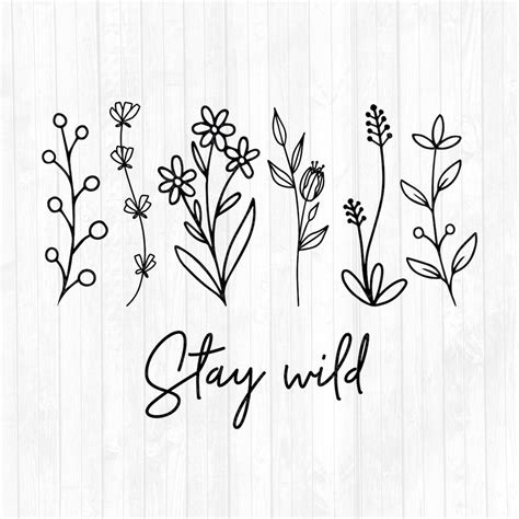 Stay Wild Svg Wildflowers Svg Floral Svg Flowers Svg Cricut Etsy Finland
