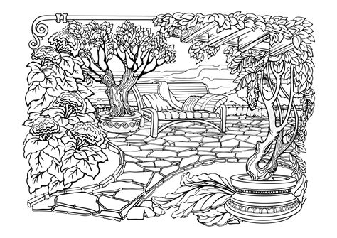 Romantic Secret Garden Coloring Pages Anti Stress Colouring Page Vector Stock Vector