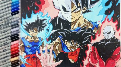 Drawing Goku Ultra Instinct Vs Jiren Epic Fight Tolgart Youtube