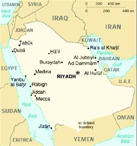 Cities In Saudi Arabia Map