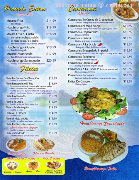 Menu At Mariscos El Rey Pub And Bar Mesa