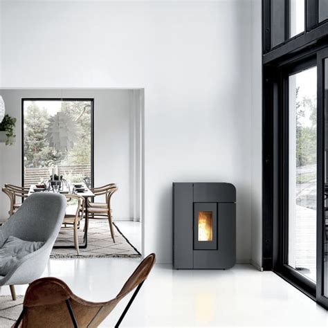 Pellet Heating Stove Alea Mcz 7 Kw Wall Mounted Contemporary