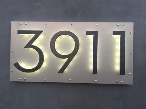 Led 8 Modern Bronze Backlit Address Numbers House Numbers Diy Led