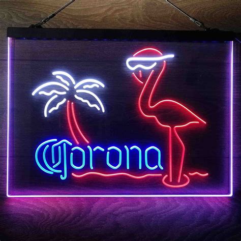 Corona Extra Pink Flamingo Neon 3 Color Led Sign Neon Bar Pub Led Sign
