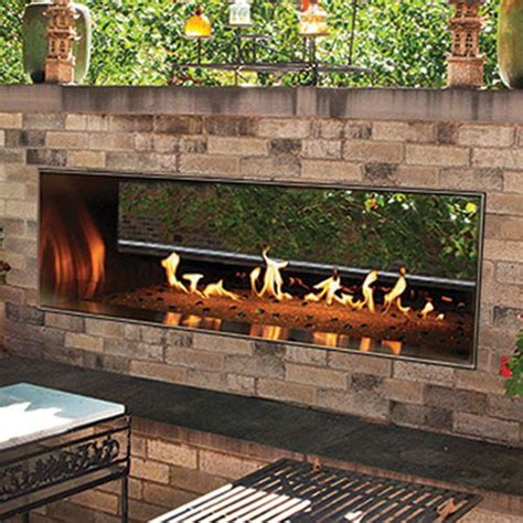 Outdoor 60 Ss Manual See Through Linear Fireplace Natural Gas