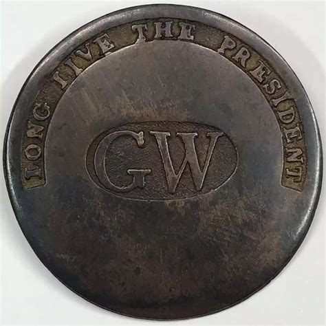 1789 George Washington Inaugural Button Gw In Oval Long Live The
