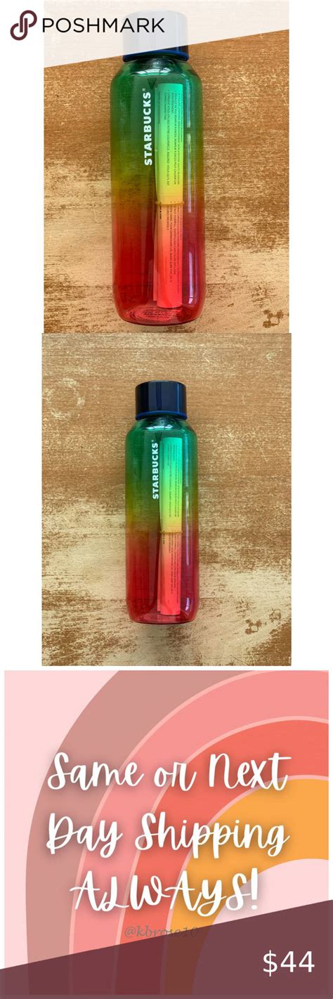 New🌈starbucks 2022 Rainbow Glass Water Bottle Tumbler Glass Water Bottle Rainbow Glass Bottle