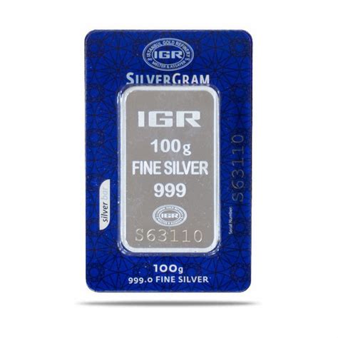Igr 100 Gr Fine 9991000 Minted Sealed Silver Bullion Bar