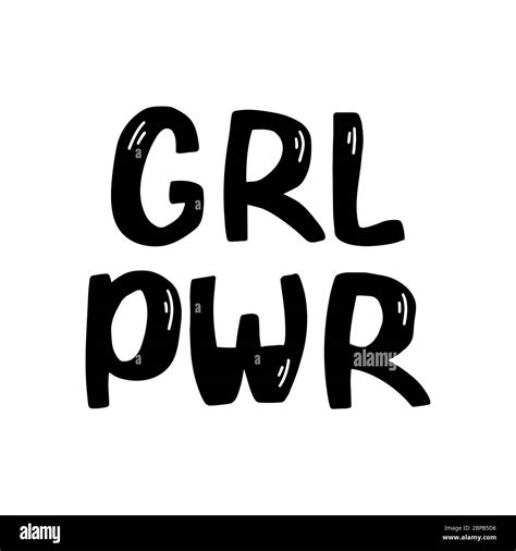 Girl Power Hand Drawn Ink Lettering Symbolic Feminist Poster