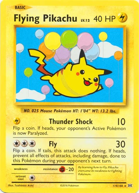 Available are the minimum, average, and maximum prices which are updated on an hourly basis. Flying Pikachu 110/108 SECRET RARE - Pokemon XY Evolutions - Cards Outlet