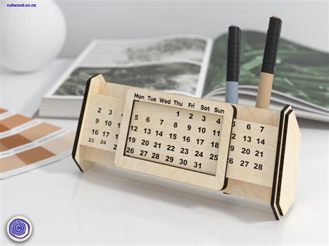 Perpetual Calendar Laser Cut Files Desk Organizer Etsy India