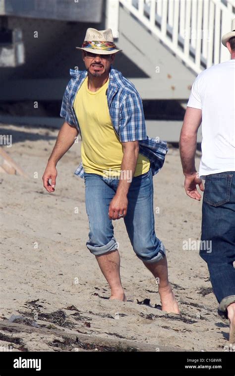 Robert Downey Jr Enjoys A Day On Malibu Beach Los Angeles California
