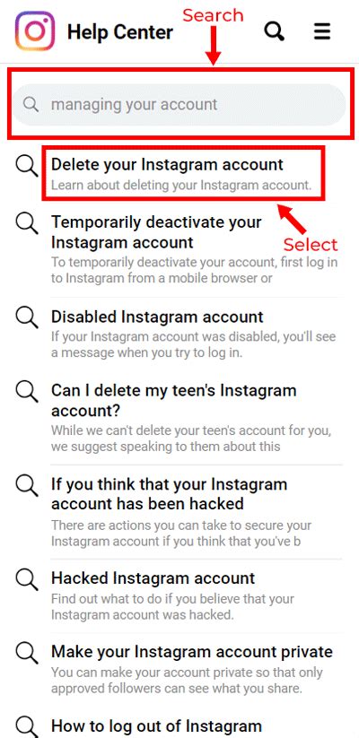 How To Delete Your Instagram Account Geeksforgeeks