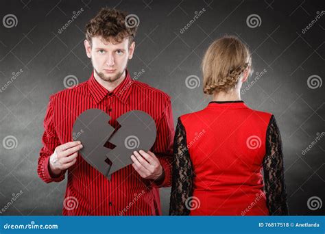 Sad Couple With Broken Heart Stock Photo Image Of Feelings