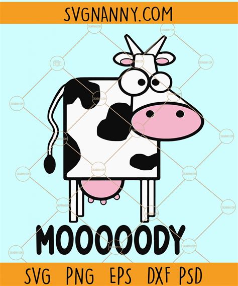 Moody Cow Svg Cow Svg Moo Cow Svg Cow Spots Svg Dairy Cow Svg Cute