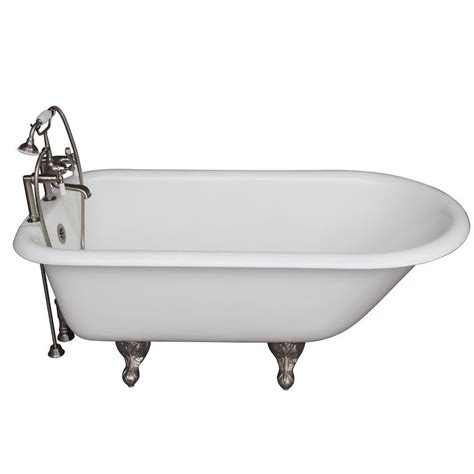 A clawfoot bathtub is a freestanding bathtub that has four pegs or feet directly underneath it. Barclay Products 5 ft. Cast Iron Ball and Claw Feet Roll ...