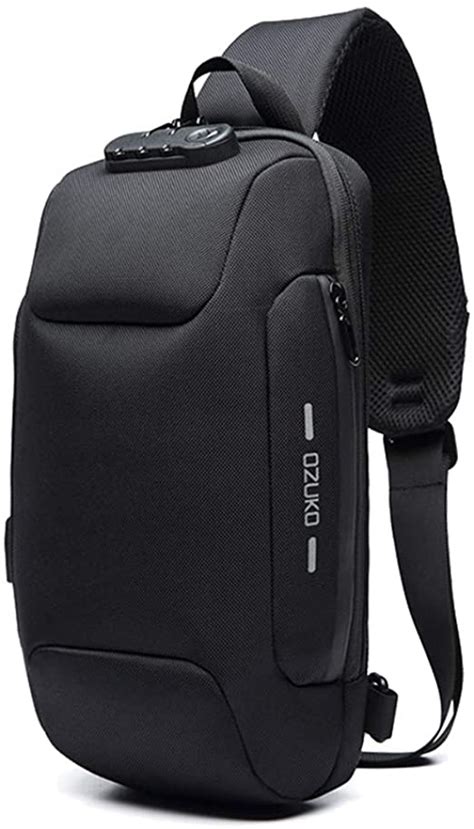 Ozuko Sling Backpack Usb Anti Theft Mens Chest Bag Casual