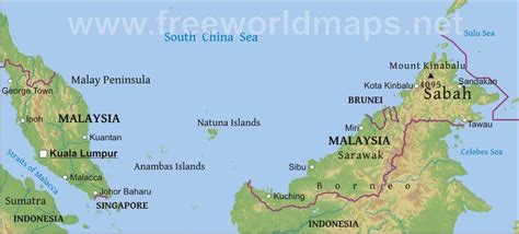 Geographical Map Of Malaysia Maps Of The World
