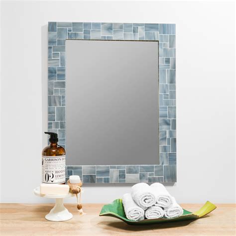 Grey Mirror Mosaic Mirror Bathroom Mirror In 4 Sizes Etsy Mirror