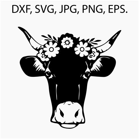 Cow head SVG - PNG - JPEG - Dxf Download / File for T-Shirt Design
