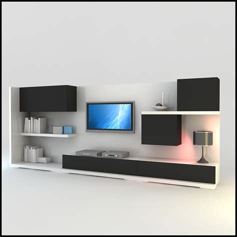 Tv Wall Unit Modern Design X 15 3d Models