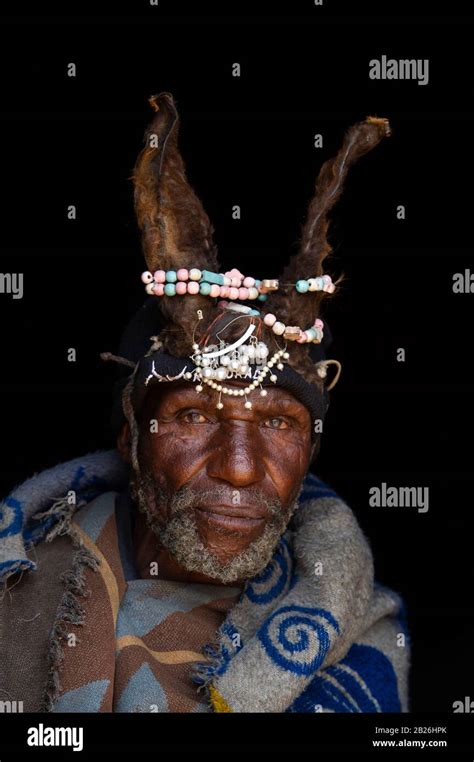 Old Man Basotho Village Sani Top Lesotho Stock Photo Alamy
