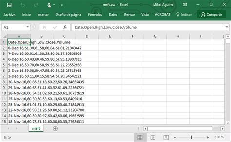 Cómo abrir correctamente un archivo CSV en Excel
