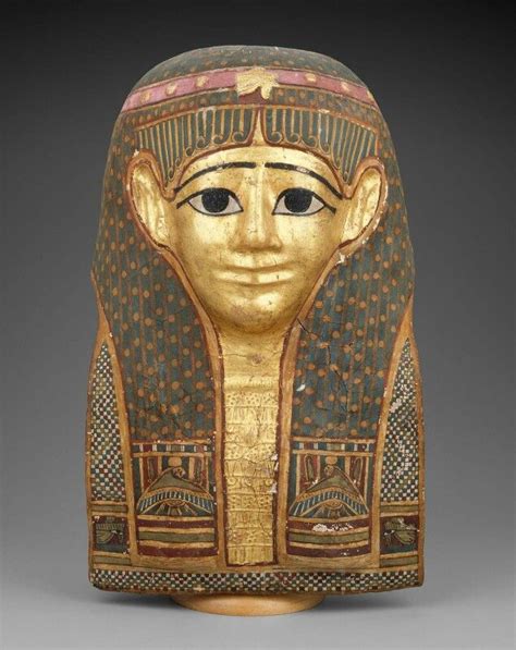 Gilded And Painted Cartonnage Mummy Mask Roman Imperial Period 50 Bc