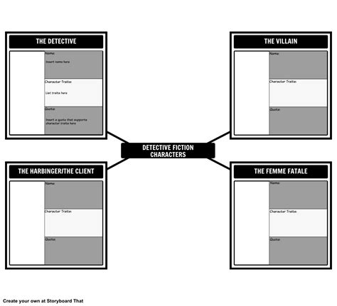 Detective Fiction Characters Template Storyboard