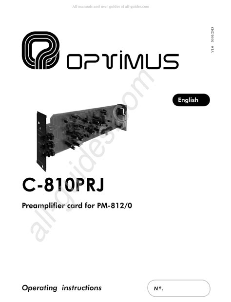 Optimus C 810prj Operating Instructions Manual Pdf Download Manualslib