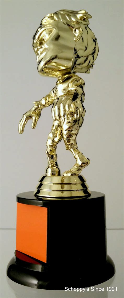 Walking Zombie Halloween Trophy On Black Round Base Schoppys Since 1921