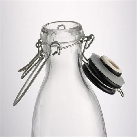 Old Fashion Clear 1 L Large Vintage Liter 1000ml Glass Milk Bottle With