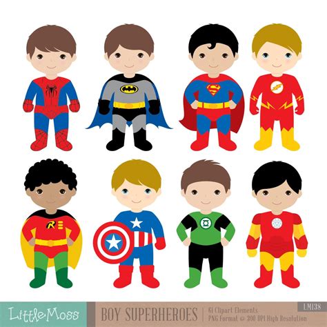 Imágenes Prediseñadas Niños Superhéroes Trajes 1 Chico Super Héroes