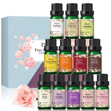 Essential Oils Esslux Floral Essential Oils T Set With Gardenia Cherry Blossom Jasmine