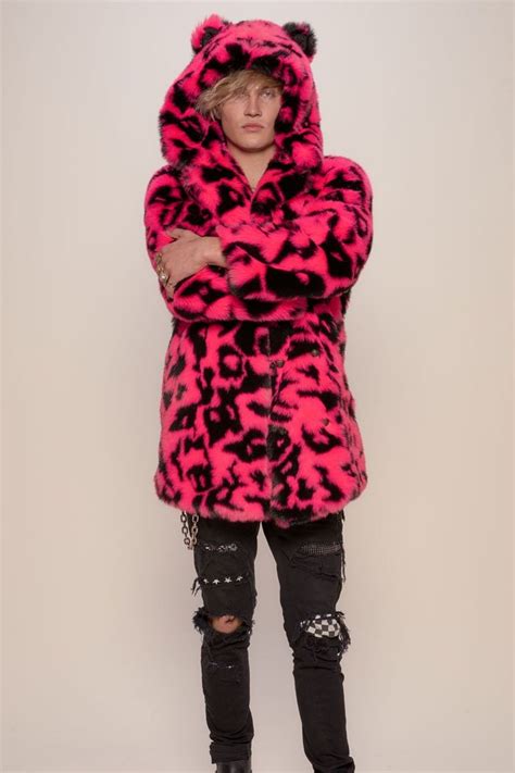 Classic Neon Pink Leopard Faux Fur Coat Shopperboard
